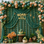 20ft x 10ft Emerald Green Chiffon Backdrop Curtain with Lights String for Parties,4 Panels Sheer Curtain Wedding Photo Backdrop for Baby Shower Birthday Party Ceremony Reception Home Decorations - Image 6