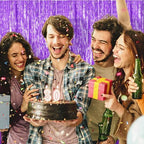 20 Pack Foil Curtain Backdrop Purple Metallic Tinsel Foil Fringe Curtains Photo Booth Props for Birthday Wedding Engagement Baby Shower Bachelorette Christmas Holiday Celebration Party Decorations - Image 4