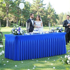 4 Pack Royal Blue Table Cloth for 8 Foot Rectangle Tables Spandex Fitted Tablecloth 8ft Stretch Table Covers Skirt Blue Banquet Tablecloths Wrinkle Free Tablecloth for Party Wedding Birthday Event - Image 4