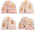 12 Pack Reusable Christmas gift bags with 15 gift tags. Gift sacks. Fabric drawstring holiday gift bags in assorted sizes. Xmas bags for presents, parties & stocking stuffers. (CE) by ERIBAGZ