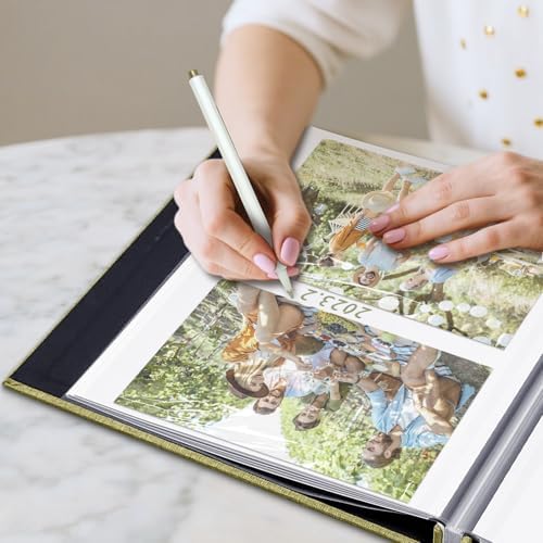 Large Photo Album Self Adhesive, DIY Scrapbook Album for 4x6 8x10 10x12 Pictures, 60 Pages Light Matcha Linen Cover Memory Book, Ideal Gift for Family Wedding Baby Christmas Anniversary - Image 6