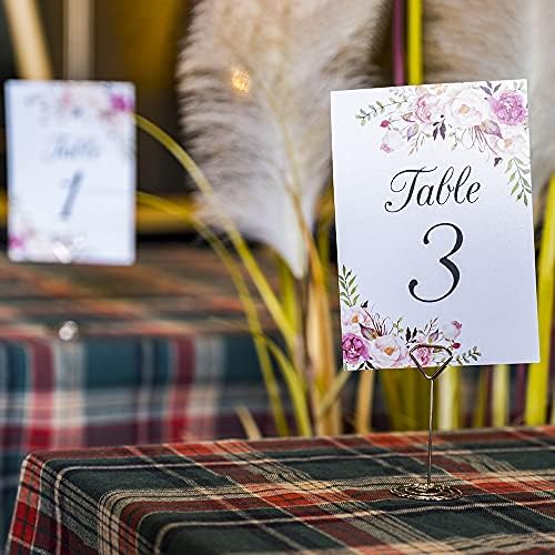 Jofefe 24Pcs Unique Table Number holders with 24Pcs Place Cards, Place Card Holder, Table Card Holders, Table Number Stands, Photo holder Name Card Picture Clips for Wedding, Birthday Party - Image 6
