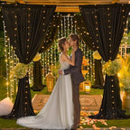 30 x 10ft Black Backdrop Curtains with Lights String for Party - Image 6