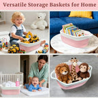 8 Pack Small Woven Baskets with Gift Bags & Ribbons & Cards, Cotton Rope Durable Storage with Handles 12"x8"x5" Empty Gift Baskets for Mother's Day, Baby Showers, Birthdays & Raffle (Pink) - Image 6
