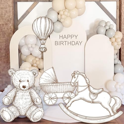 Eaasty 4 Pcs Neutral Bear Baby Shower Cutouts, Large Animal Stand-ups Decor - Image 6