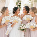 Vercraft 25 Sets Gold Floral Folding Fans, Wedding Favors for Guests - Image 5