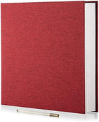 Large Photo Album Self Adhesive 4x6 8x10 10x12 13"x12.8" Magnetic Scrapbook Album 12.6"x11" Inch 40 Pages Linen Cover DIY Photo Album with A Metallic Pen and DIY Stickers(Red) by HoneyTolly