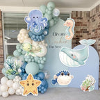 8 Pcs Ocean Standing Signs, Sea Animals Cutouts Baby Shower Party - Image 4