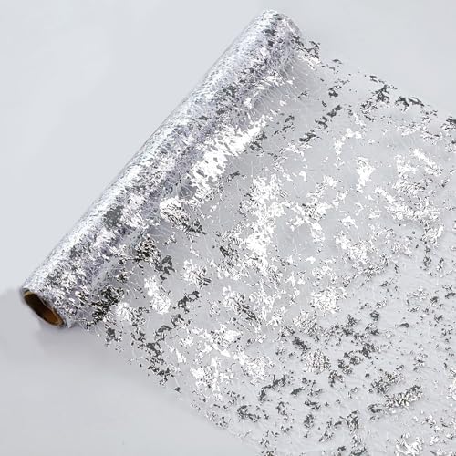 Snowkingdom Silver Table Runner, Sequin Glitter Foil Metallic Runner 11 Inch x 100 Feet, Silver Mesh Table Decorations Centrepiece for Wedding Birthday Party Christmas by Snowkingdom