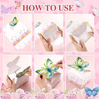 Ctosree 24 Pcs Butterfly Party Favor Boxes Floral Candy Treat Bags Pink Girl Butterfly Gift Paper Box Purple Blue Decor for Princess Birthday Party Baby Shower Supplies (Pack of 2) - Image 4