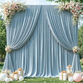 20x10ft Dusty Blue Backdrop Curtains for Wedding Parties Wrinkle Free Blue Curtains Photo Backdrop Drapes for Photography Birthday Baby Shower Soft Fabric Party Backgournd for Photoshoot by Partisky
