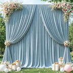 20x10ft Dusty Blue Backdrop Curtains for Wedding Parties Wrinkle Free Blue Curtains Photo Backdrop Drapes for Photography Birthday Baby Shower Soft Fabric Party Backgournd for Photoshoot by Partisky