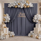 20ft x 10ft Wrinkle Free Charcoal Backdrop Curtain for Parties, 4 Panels 5x10ft Silky Polyester Photo Backdrop Drapes for Wedding Birthday Party Photography Background Backdrop Stand - Image 5
