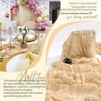 18 Pack Cheesecloth Table Runner 10FT Nude Table Runner Boho Gauze Cheese Cloth Table Runners Long Rustic Sheer Table Decorations for Wedding Party Baby Bridal Shower Birthday Holiday Home - Image 6