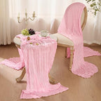 6 Pack Light Pink Cheesecloth Table Runner Boho Gauze Home Decor - Image 3
