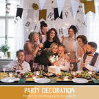 Breling 24 Pack Black and Gold Tablecloths and Satin Table Runner Set - Image 6