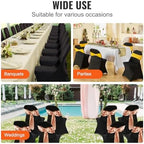 VEVOR Elastic Spandex Folding Chair Cover Universal Fit Chair Cover Removable Washable Protective Sofa Cover for Weddings, Festivals, Banquets, Parties, Celebrations, Dinners (Black-c, 30PCS) - Image 6