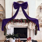 Wavwavw Christmas Giant Velvet Bow Decor Purple Big Bow, 75 x 18 Inches - Image 2