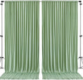 10x10ft Sage Green Backdrop Curtain for Wedding Parties Wrinkle Free Fabric Sage Green Drapes Backdrop Decoration for Baby Shower Birthday Photography Decoration 2 Panels, 5ft x 10ft by Gogoparti