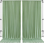 10x10ft Sage Green Backdrop Curtain for Wedding Parties Wrinkle Free Fabric Sage Green Drapes Backdrop Decoration for Baby Shower Birthday Photography Decoration 2 Panels, 5ft x 10ft by Gogoparti