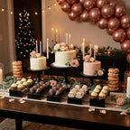 Black 11Pcs Metal Dessert Display Set Round Cake Stand Riser Platter - Image 3