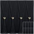 8 Panels Black Backdrop Curtain for Parties Wrinkle Free Black Photo Curtains Backdrop Drapes Fabric Decoration for Birthday Party Wedding 40ft(W) x 10ft(H) by Tao-GePartyDecorations