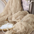 12 Pack Tan Beige Cheesecloth Table Runners, 120 Inch 10Ft Gauze Table Runner for Wedding Birthday Party Baby Shower Decorations - Image 7