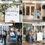Wedding Sign Holder, Adjustable Welcome to Our Wedding Sign Stand W/Design Bundle & Leather Sign Hanging Straps, Heavy Duty Easel Stand for Sign, Wedding Seating Chart Stand, Easel for Display (Black) - Image 6