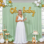 10ft x 7ft Sage Green Backdrop Curtain for Wedding Baby Shower Wrinkle Free Backdrop Drapes Panels for Parties Bridal Shower Birthday Photo Photography Polyester Fabric Background Decoration - Image 3