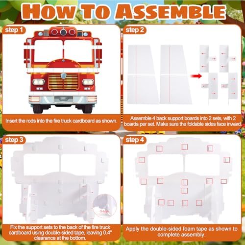 3.94 Ft Fire Truck Corrugated Plastic Standee Cutout Photo Prop - Image 5