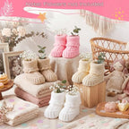 Tranqun 4 Sets Baby Booties Centerpiece No Floral DIY,Classic,Pink - Image 4