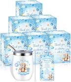 Hoolerry 6 Set Baby Shower Cups, 12oz Stainless Steel Tumbler, Blue Bear by Hoolerry