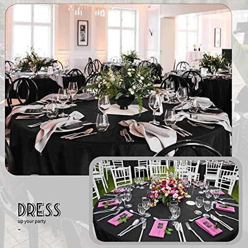 YMHPRIDE 6 Pack Round Black Tablecloth, 90 Inch Round Tablecloth - Image 5