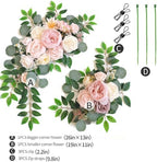 Faux Flower Swag Set of 2 for Wedding Welcome Signs Floral Swag Wedding Reception Ceremony Signs Decor (Pink) - Image 2
