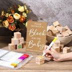 Tatuo 75 Pcs Baby Shower Party Block Games Sign to Decorate,Kraft - Image 5