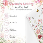 Wildflower Linen Feel Pocket Napkins for Wedding Party Cocktail Decor - Image 4