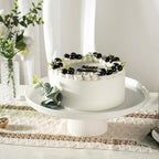 13 Inch Ceramic Cake Stand with Pedestal - White Round Cake Plate for Dessert Table Display, Elevated Cupcake Stand for Wedding, Birthday, Baby Shower, Tea Party, Holiday Entertaining - Image 6