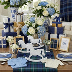 Vicenpal 6 Pack Baby Shower Wooden Vintage Rocking Horse Table Decorations for Blue Green Tartan Plaids Party Centerpieces, White Rocking Horse Decor for Baby Shower Party Wedding Birthday Decorations - Image 4