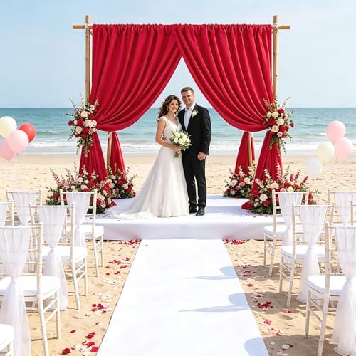 Red Backdrop Curtains 30ftx8ft Christmas Polyester Photo Drapes - Image 6