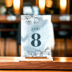 ANANYA FASHION & CRAFTS HUB Blue Watercolor Flower Wedding Table Number Cardss 1-100 Double Sided With Head Table For Reception Event Party Baby Shower Birthday 5x7 Inch - Image 2