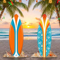 2 Pcs Summer Surfboard Prop Decoration 3.9 ft Large Surfboard Cardboard Cutout Life Size Beach Photo Booth Prop Tropical Outdoor Yard Sign for Surfing Swimming Hawaiian Luau Bar Supplies by Unknown