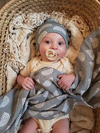 Miaoberry 100% Organic Cotton Muslin Blanket| Sage Green Rainbow Baby Swaddle Set| Newborn Boy Girl Unisex Neutral| Boho Vintage Monthly Picture Blanket - Image 3