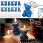 Threlaco 30 Sets Large Bear Candle Baby Shower Party Favor, Blue Series by Threlaco