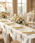 Ciaell 175 Piece Ivory and Gold Plastic Plates for Weddings Parties - Image 4