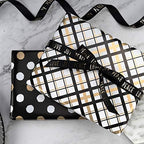 WRAPAHOLIC Reversible Wrapping Paper - 24 inch X 65.6 feet Jumbo Roll Black and Gold Design for Birthday, Holiday, Aniversary Wrap - Image 3