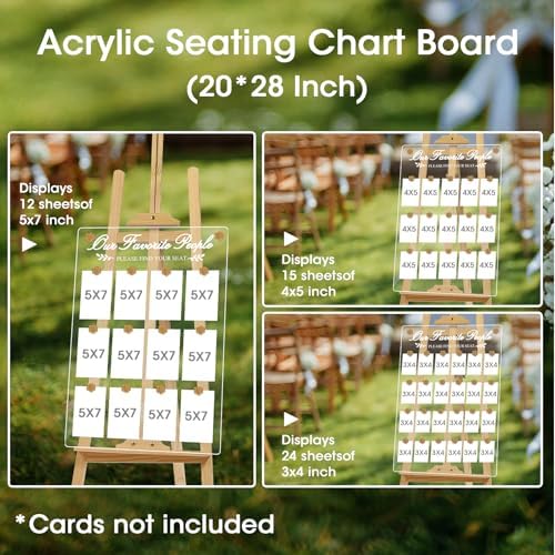 Wedding Seating Chart Board,20x28 Inch Acrylic Please Find Your Seat Table Seating Chart Sign for Wedding/Party Reception Display (People, 2 PCS) - Image 2