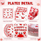 Funnymoom 400 Pcs Crab Boil Birthday Party Supplies for 50 Guest Seafood Disposable Plates Napkin Cup Spoon Fork Knives for Birthday Picnic BBQ Crab Seafood Boil Party Supplies - Image 2