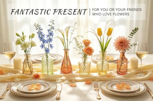 SUPMIND 16 Colored Glass Bud Vases, Small Flower Vase for Table Centerpiece - Image 3