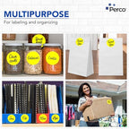 Perco Neon Yellow Perforated Round Circle Dot Sticker 3-Inch Labels — 3 Rolls, 1,500 Stickers - Price Signs, Alerts, Notes & Warning Labels, High Visibility - Made in USA - Image 3