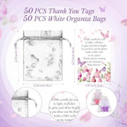 MTLEE 50 Sets Butterfly Candle Baby Shower Favors for Guests, Pink,Purple - Image 3